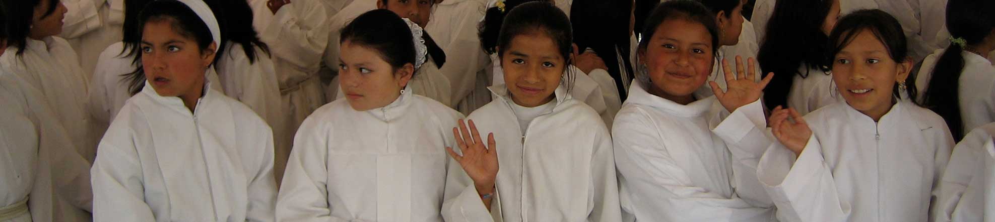 young girls in a religion ceremony