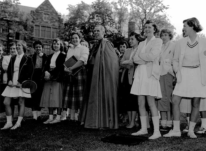 vintage image of students